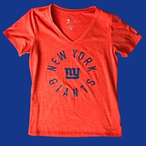 Nike Dri-FIT NY Giants T-Shirt Women’s Small Orange Navy NFL V-Neck